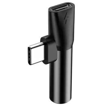 Baseus Audio Converter L41 Adapter from USB-C to USB-C port + headphones jack 3,5 mm Black
