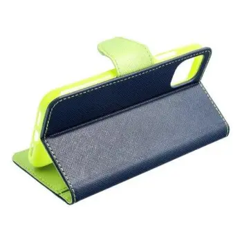 Fancy Book Cover til iPhone 13 Pro Navy / Lime