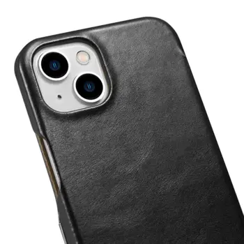 iCarer Genuine Leather Flip Case for iPhone 13 Black