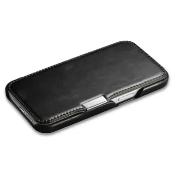 iCarer Genuine Leather Flip Case for iPhone 13 Black