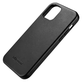 iCarer Genuine Leather Case for iPhone 12 Pro / iPhone 12 Black (MagSafe compatible)