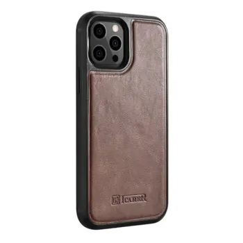 iCarer Case in Natural Leather for iPhone 12 Mini Brown