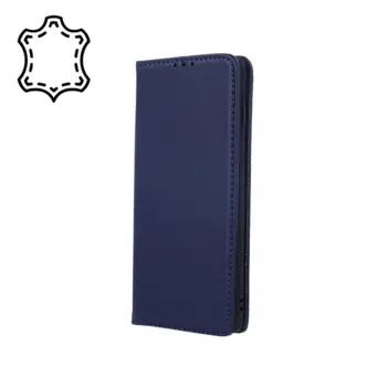 Smart Pro Genuine Leather Flip Case for iPhone 13 Navy Blue
