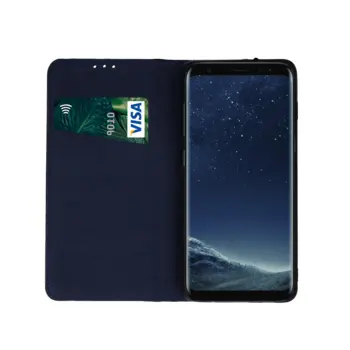 Smart Pro Genuine Leather Flip Case for iPhone 13 Navy Blue