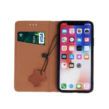 Smart Pro Genuine Leather Flip Case for iPhone 13 Pro Brown