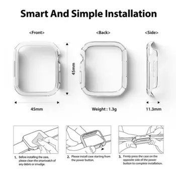 Ringke Slim Case 2 pc set for Apple Watch 7 45mm Transparent + White (Blister)