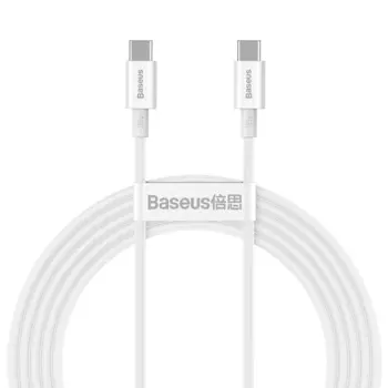 Baseus Superior USB Type C - USB Type C (100W) Kabel 2m Hvid