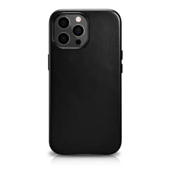 iCarer case in natural leather for iPhone 13 Pro Black (MagSafe compatible)