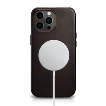 iCarer cover i naturlig læder til iPhone 13 Pro Coffee Brun (MagSafe kompatibel)