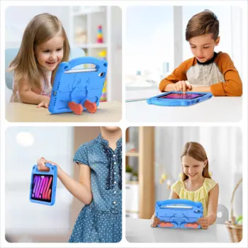 Dux Ducis Panda kids tablet case for iPad Mini 6 (2021) with pen holder Blue