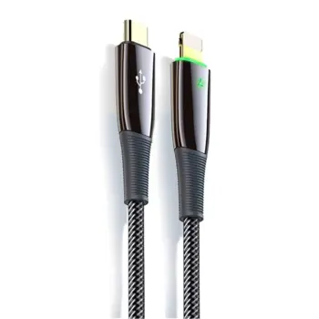Dux Ducis USB K-IV LED Kabel USB Type C til iPhone Lightning 18W 120cm Sort