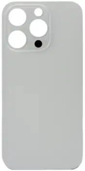 Bagglas til iPhone 14 Pro Max i sølv uden logo (Big Hole)