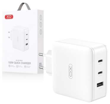 XO CE14 Pro Fast Charger 100W - 2xUSB-C / 1xUSB - White (Blister)