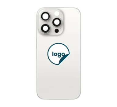 iPhone 15 Pro bagglas med kameralinse+metalplade+Trådløs oplader flex+Magsafe magnet+Flashlight flex - OEM (Diagnosticerbart) (White Titanium)
