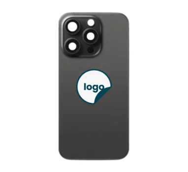 iPhone 15 Pro bagglas med kameralinse+metalplade+Trådløs oplader flex+Magsafe magnet+Flashlight flex - OEM (Diagnosticerbart) (Black Titanium)
