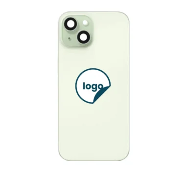 iPhone 15 bagglas med kameralinse+metalplade+Trådløs oplader flex+Magsafe magnet+Flashlight flex - OEM (Diagnosticerbart) (grøn)