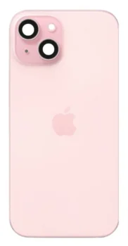 iPhone 15 Plus bagglas med kameralinse + metalplade + Magsafe magnet - OEM (pink)