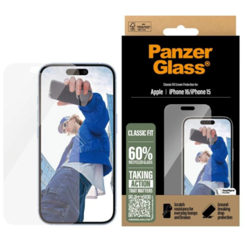 PanzerGlass iPhone 16 / 15 - Classic Fit