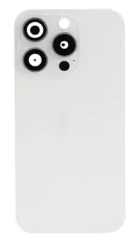 iPhone 15 Pro Max bagglas med kameralinse + metalplade + Magsafe magnet - OEM (White Titanium)
