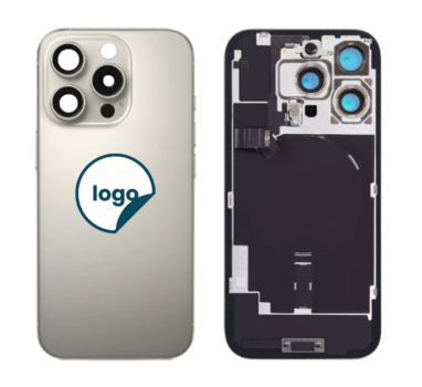 iPhone 16 Pro bagglas med kameralinse+metalplade+Trådløs oplader flex+Magsafe magnet+Flashlight flex - Pull A (Natural Titanium)