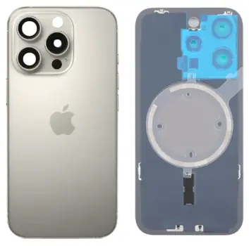 iPhone 16 Pro bagglas med kameralinse + metalplade + Magsafe magnet - OEM (Natural Titanium)