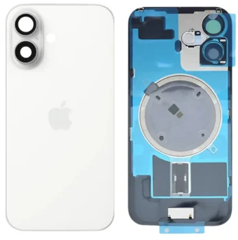 iPhone 16 Plus bagglas med kameralinse + metalplade + Magsafe magnet - OEM (hvid)