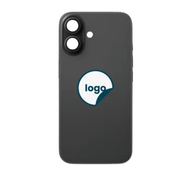 iPhone 16 bagglas med kameralinse + metalplade + Trådløs oplader flex + Magsafe magnet + Flashlight flex - OEM (Diagnosticerbart) (sort)