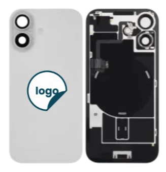 iPhone 17 bagglas med kameralinse + metalplade + Trådløs oplader flex + Magsafe magnet + Flashlight flex - Pull A (hvid)