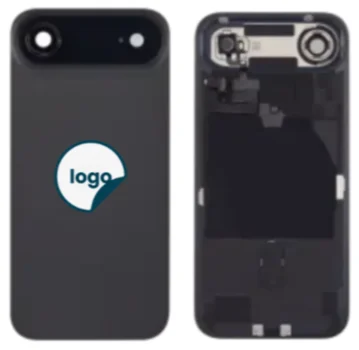 iPhone 17 Air bagglas med kameralinse + metalplade + Trådløs oplader flex + Magsafe magnet + Flashlight flex - Pull A(Space Black)