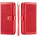 Retro Burlap Flip Case for iPhone XR Red