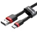 Baseus Cafule Data USB - USB Type C Kabel 2m Sort /Rød