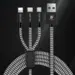 Dux Ducis K-ONE 3in1 Series USB - micro USB / Lightning / USB-C Cable 2.4A 1,2M Black