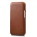iCarer Curved Edge Genuine Leather Flip Case for iPhone 13 Brown