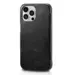 iCarer Curved Edge Genuine Leather Flip Case for iPhone 13 Pro Max Black