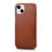 iCarer Genuine Leather Flip Case for iPhone 13 Mini Brown