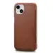 iCarer Curved Edge Genuine Leather Flip Case for iPhone 13 Mini Brown