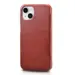 iCarer Curved Edge Genuine Leather Flip Case for iPhone 13 Mini Red