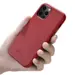 iCarer Genuine Leather Case for iPhone 12 Pro / iPhone 12 red (MagSafe compatible)