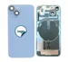 Back Glass for iPhone 14 with Camera Lens + Metal Plate + Wireless NFC Charging + Magsafe Magnets + Flashlight Flex -OEM (Diagnoable) (Blue)