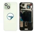iPhone 15 bagglas med kameralinse+metalplade+Trådløs oplader flex+Magsafe magnet+Flashlight flex - OEM (Diagnosticerbart) (grøn)