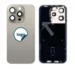 iPhone 15 Pro bagglas med kameralinse+metalplade+Trådløs oplader flex+Magsafe magnet+Flashlight flex - OEM (Diagnosticerbart) (Natural Titanium)