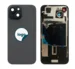 iPhone 15 bagglas med kameralinse+metalplade+Trådløs oplader flex+Magsafe magnet+Flashlight flex - OEM (Diagnosticerbart) (sort)