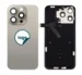 iPhone 15 Pro Max bagglas med kameralinse+metalplade+Trådløs oplader flex+Magsafe magnet+Flashlight flex - OEM (Diagnosticerbart) (Natural Titanium)