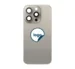 iPhone 15 Pro Max bagglas med kameralinse+metalplade+Trådløs oplader flex+Magsafe magnet+Flashlight flex - OEM (Diagnosticerbart) (Natural Titanium)