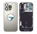 iPhone 16 Pro Max bagglas med kameralinse+metalplade+Trådløs oplader flex+Magsafe magnet+Flashlight flex- OEM (Diagnosticerbart) (Natural Titanium)