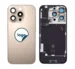 iPhone 16 Pro Max bagglas med kameralinse+metalplade+Trådløs oplader flex+Magsafe magnet+Flashlight flex- OEM (Diagnosticerbart) (Desert Titanium)