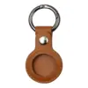 PU Leather Keychain Case for Apple AirTag Brown