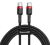 Baseus Cafule Cable Durable Nylon Braided Wire USB-C / USB-C 60W 2M Sort-Rød