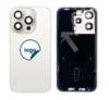 Back Glass for iPhone 15 Pro with Camera Lens + Metal Plate + Wireless NFC Charging + Magsafe Magnets + Flashlight Flex - OEM (Diagnosable) (White Titanium)