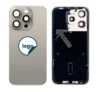 iPhone 15 Pro bakglas med kameralinser + metallplatta + Trådlös laddare flex + MagSafe-magnet + Blixtljus flex – OEM (Diagnosticerbart) (Natural Titanium)